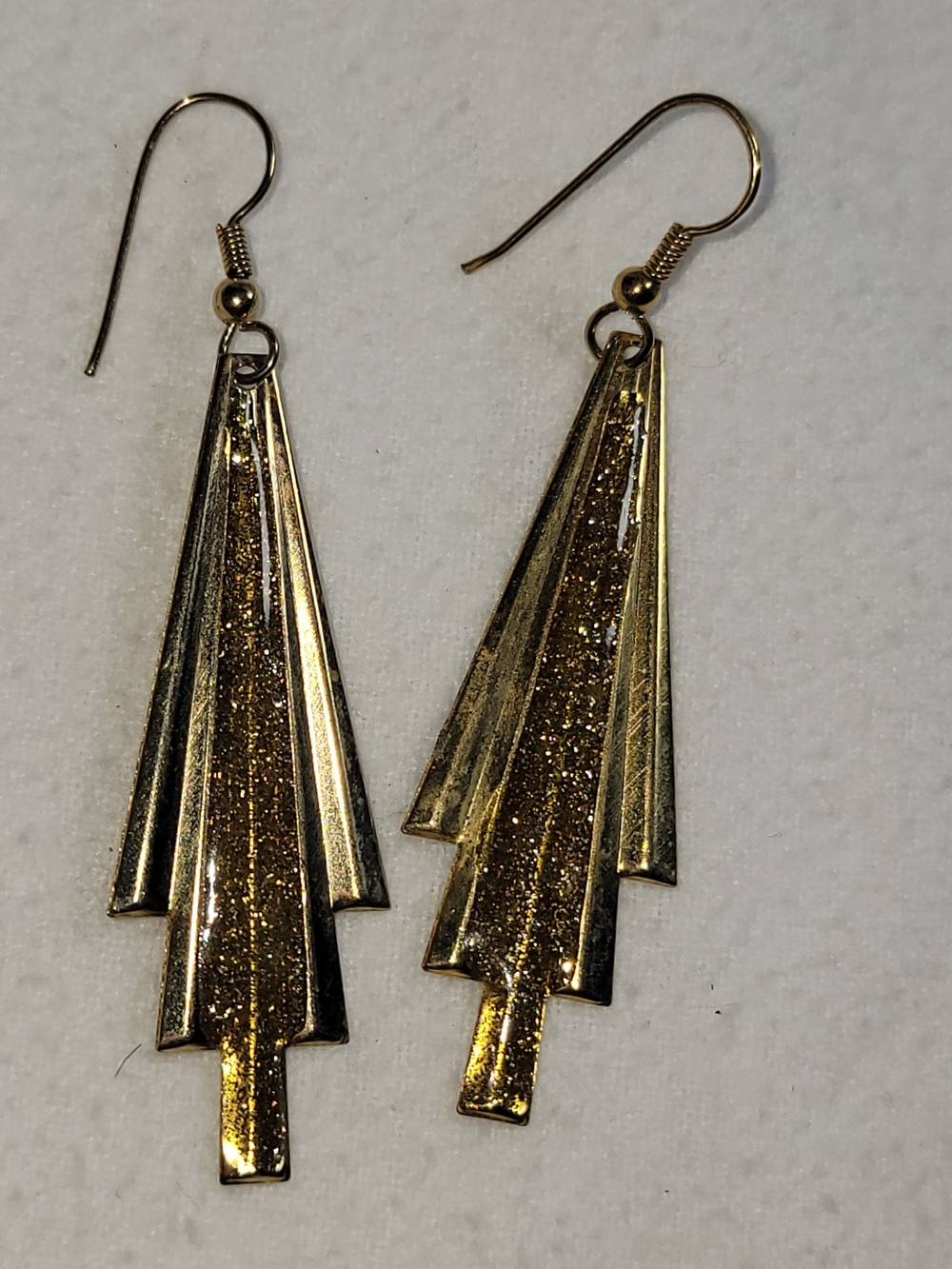 Gold Tone Sparkle Drop Earrings - Women Jewelry